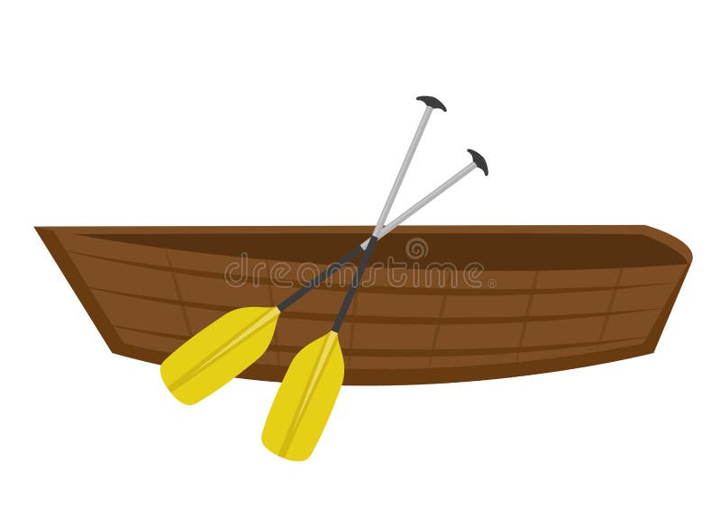 Träfartyget med paddlar symbolslägenhet, tecknad filmstil På vitbakgrund Vektorillustration, gem-ar royaltyfri illustrationer Träfartyget med paddlar symbolslägenhet, tecknad filmstil På vitbakgrund Vektorillustration, gem-ar royaltyfri illustrationer
