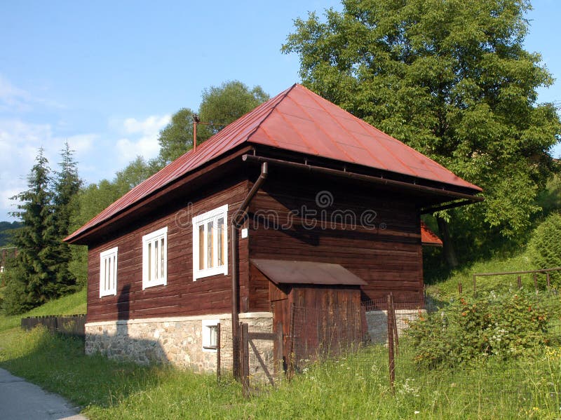 Trähus arkivfoton