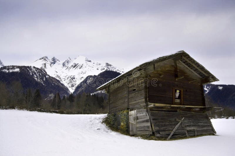 träösterrikiskt gammalt skjul för alps royaltyfri bild träösterrikiskt gammalt skjul för alps royaltyfri bild