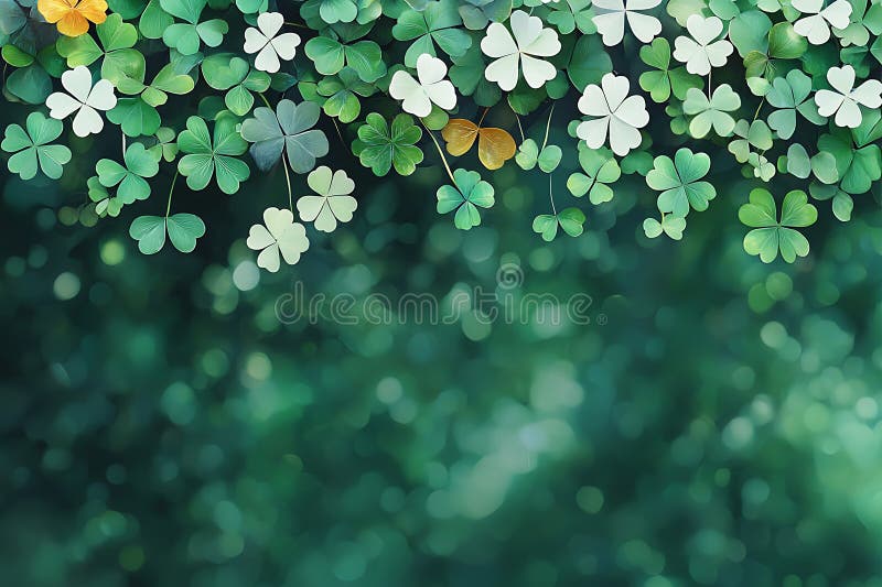 Trèfle vert laisse arrière-plan bokeh arrière-plan bokeh illustration libre de droits