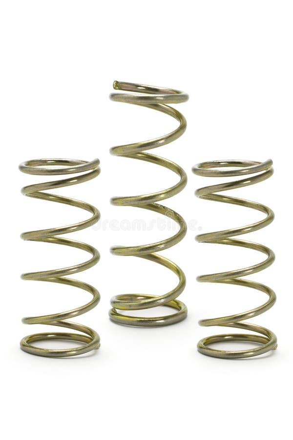 Três bobinas da mola do metal imagens de stock Três bobinas da mola do metal imagens de stock