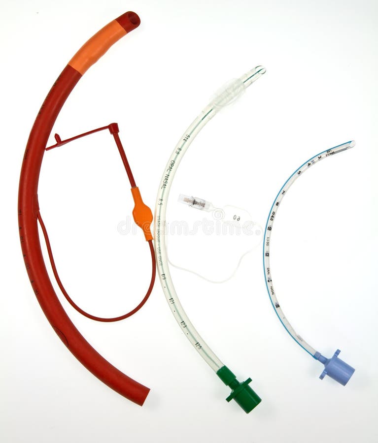 Três câmaras de ar endotracheal de vários projetos imagens de stock royalty free