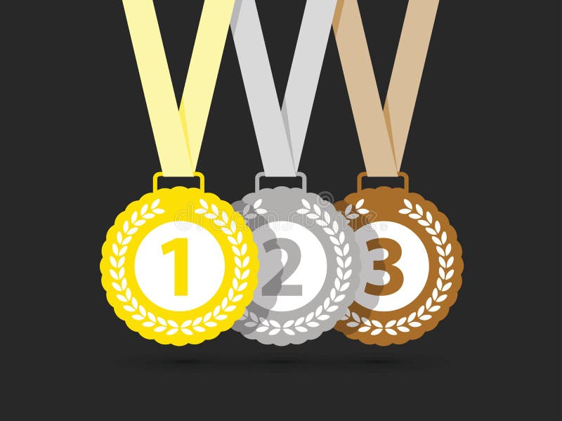 Três medalhas superiores ilustração royalty free