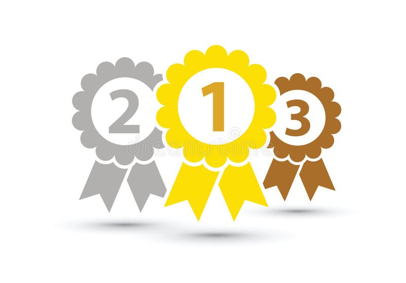 Três medalhas superiores ilustração stock