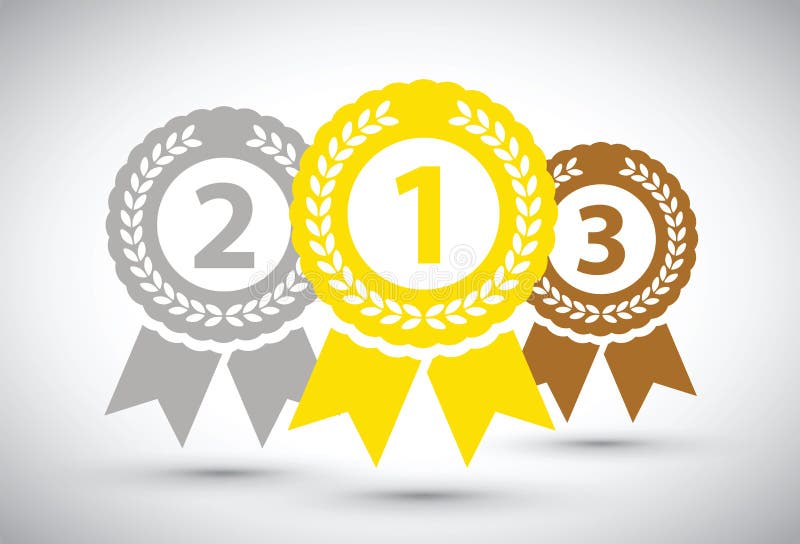 Três medalhas superiores ilustração stock