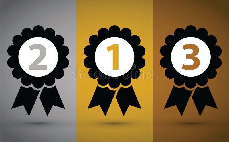 Três medalhas superiores ilustração stock