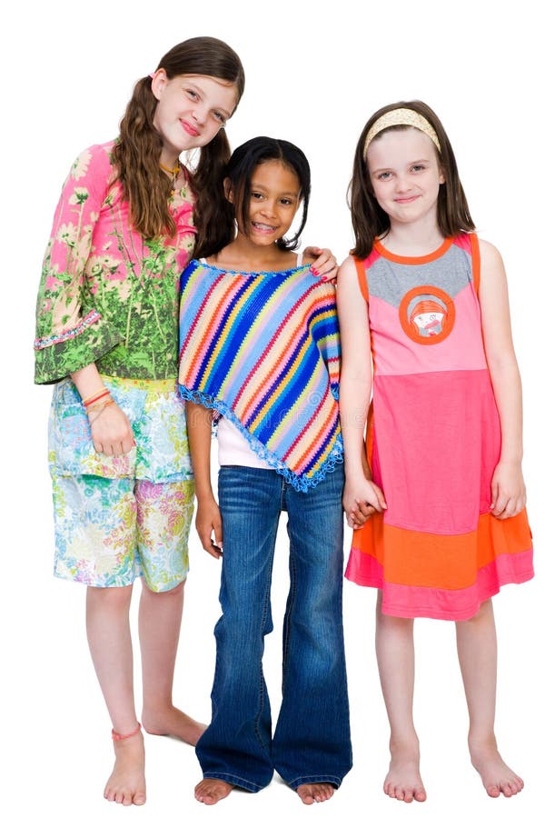 Três meninas que sorriem junto fotos de stock Três meninas que sorriem junto fotos de stock