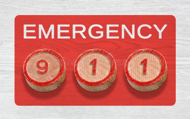 Três partes de madeira que descrevem o número de emergência 911 fotos de stock Três partes de madeira que descrevem o número de emergência 911 fotos de stock