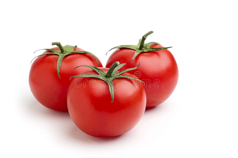 Três tomates vermelhos. fotos de stock Três tomates vermelhos. fotos de stock