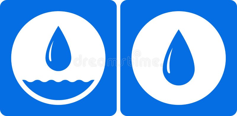 Tröpfchenikone des Wassers zwei lizenzfreie abbildung Tröpfchenikone des Wassers zwei lizenzfreie abbildung