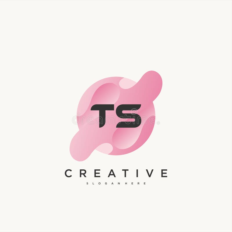TS Initial Letter Colorful Logo Icon Design Template Elements Vector ...