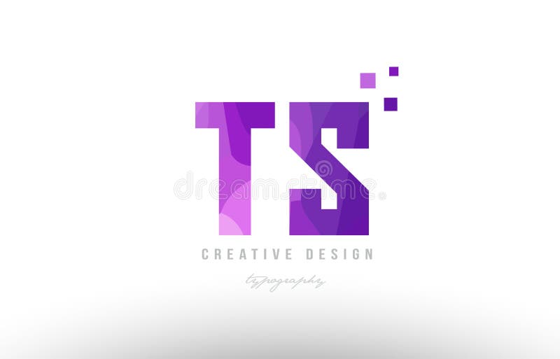 Ts T S Pink Alphabet Letter Logo Combination with Squares Stock ...