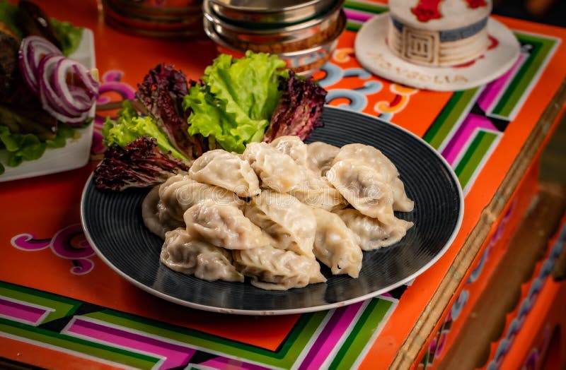 A Tsagaan Sar table with Mongolian food. A Tsagaan Sar table with Mongolian food