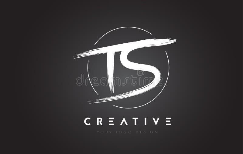 TSborstebokstav Logo Design Konstnärlig handskriven bokstavslogo C stock illustrationer