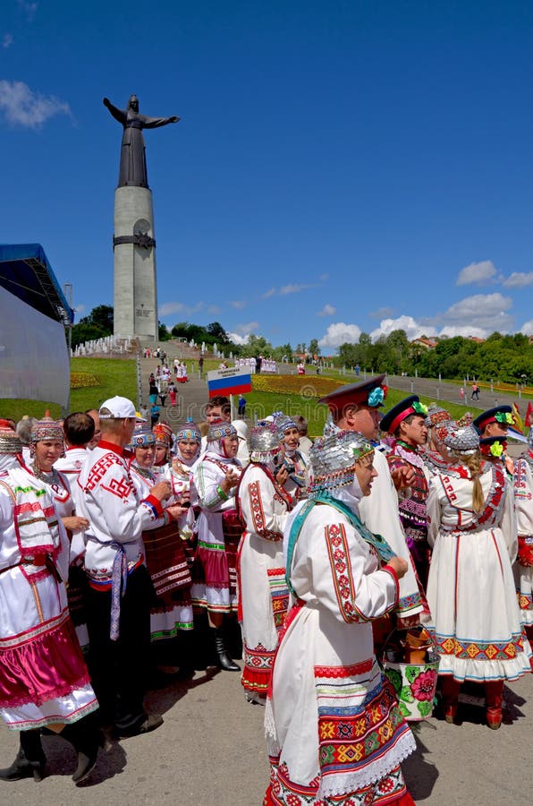 Tscheboksary, Russland, Chuvashfeiertag stockfotografie Tscheboksary, Russland, Chuvashfeiertag stockfotografie