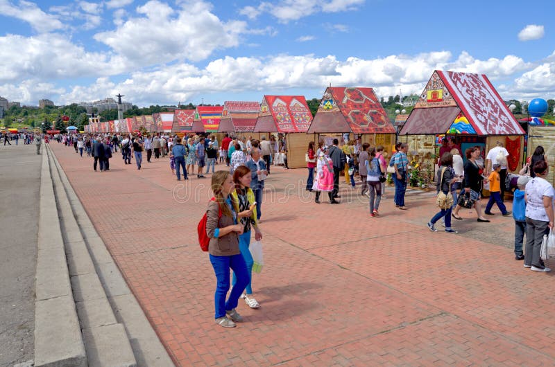 Tscheboksary, Russland, Chuvashfeiertag lizenzfreie stockfotos Tscheboksary, Russland, Chuvashfeiertag lizenzfreie stockfotos