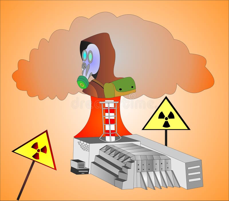 Tschornobyl-Kernmonsterstation vektor abbildung
