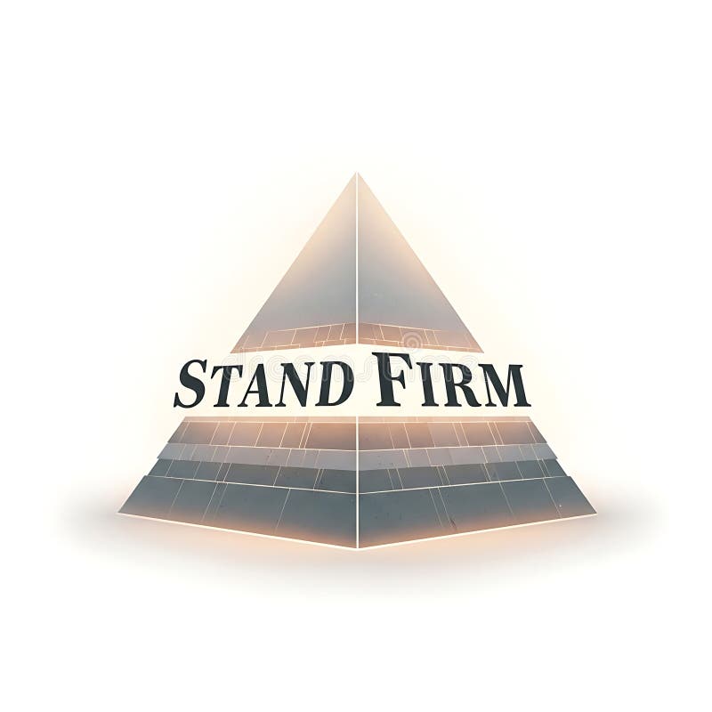 Tshirt design for pyramid with text stand firm isolated on white background royalty free illustration