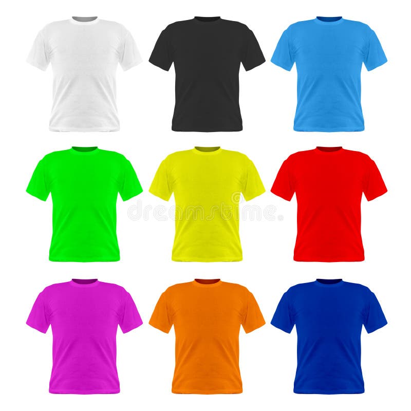 Blank T Shirt 6 Color Template Stock Photo - Image of uniform, fashion ...