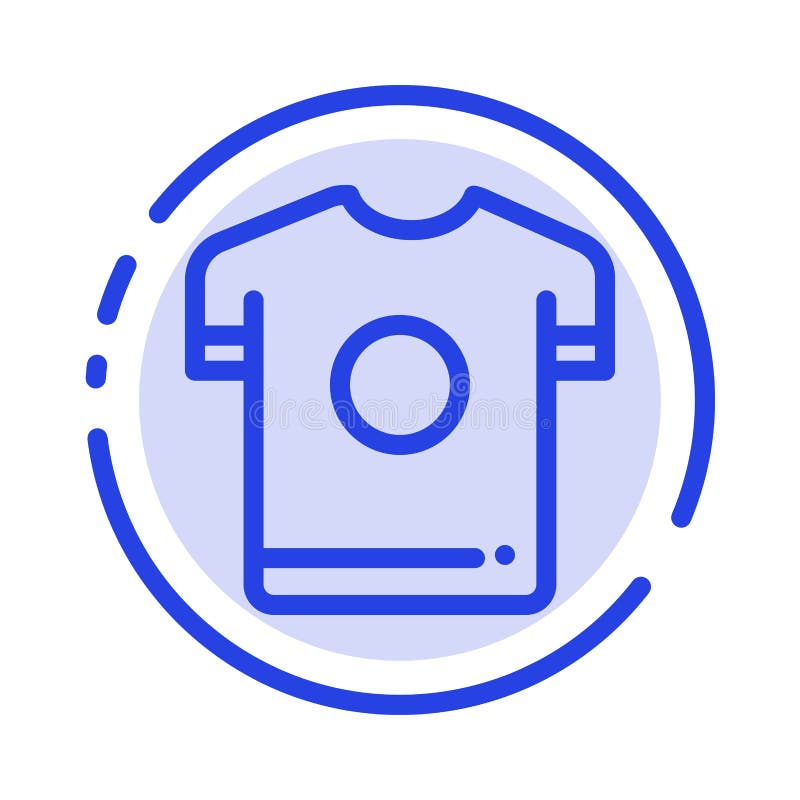 Tshirt, Shirt, Sport, Spring Blue Dotted Line Line Icon Stock Vector