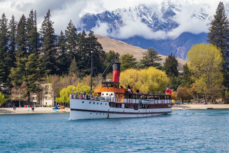 TSS Earnslaw in Queenstown, vintage steamship, New Zealand