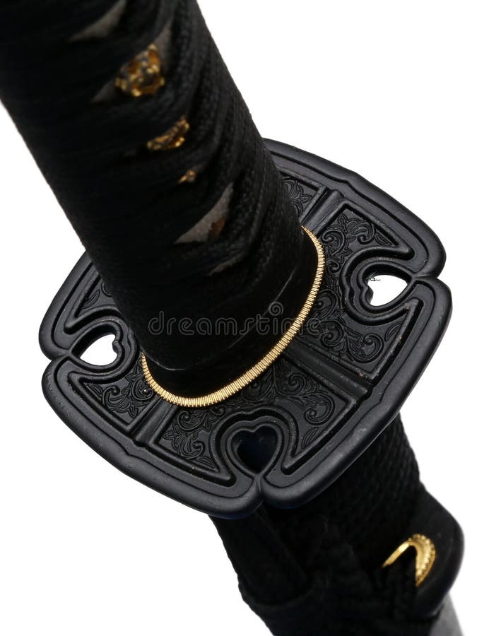 Tsuba : hand guard of Japanese sword stock photos