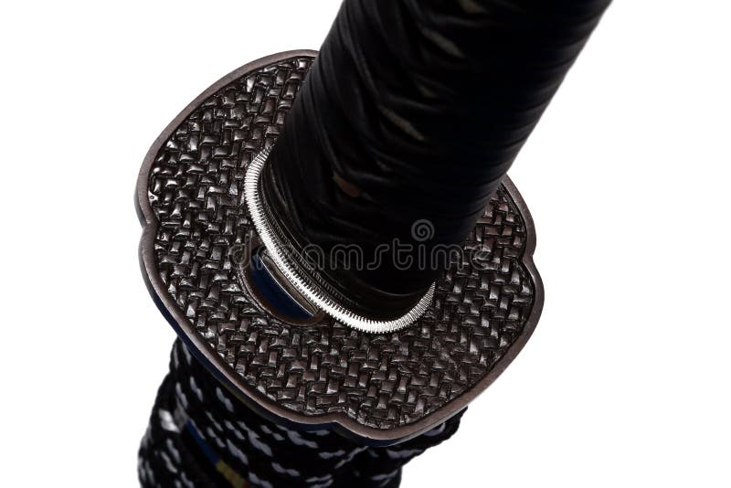 Tsuba : hand guard of Japanese sword stock photos