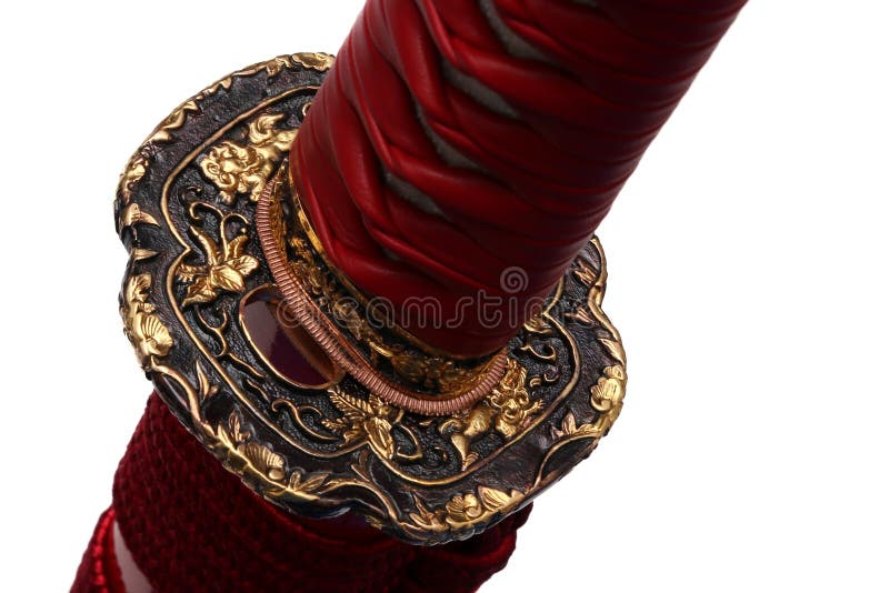 Tsuba Hand Guard of Japanese Sword Stock Image Image of design