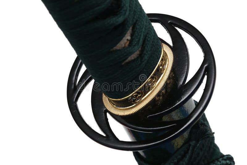 Tsuba : hand guard of Japanese sword stock photo