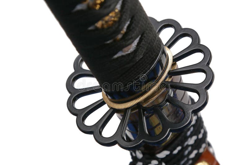 Tsuba : hand guard of Japanese sword stock photography