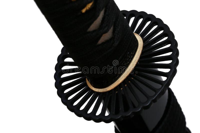 Tsuba : hand guard of Japanese sword stock photography