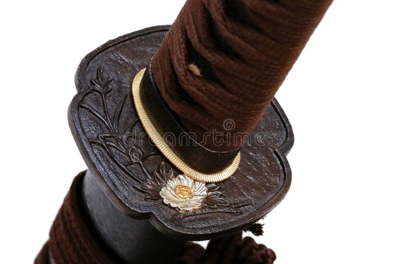 Tsuba : hand guard of Japanese sword royalty free stock image