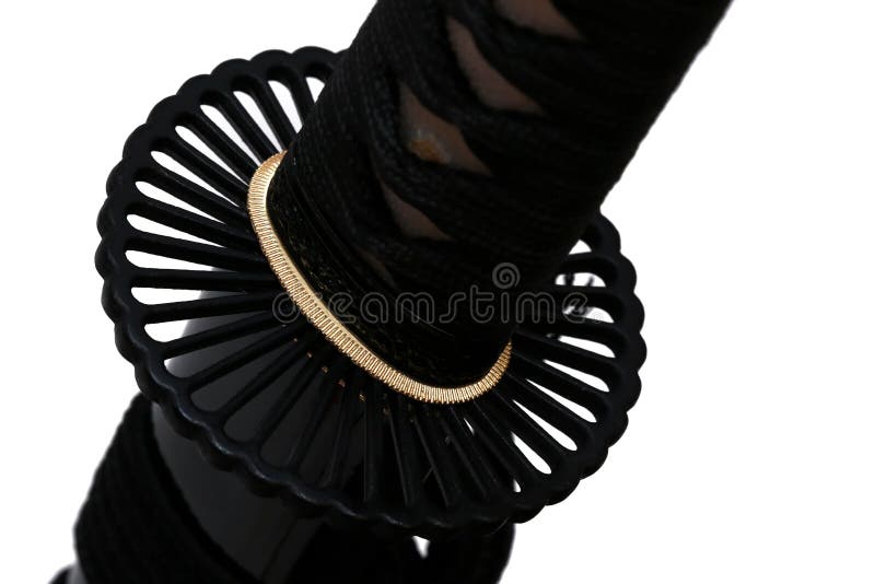 Tsuba : hand guard of Japanese sword stock images