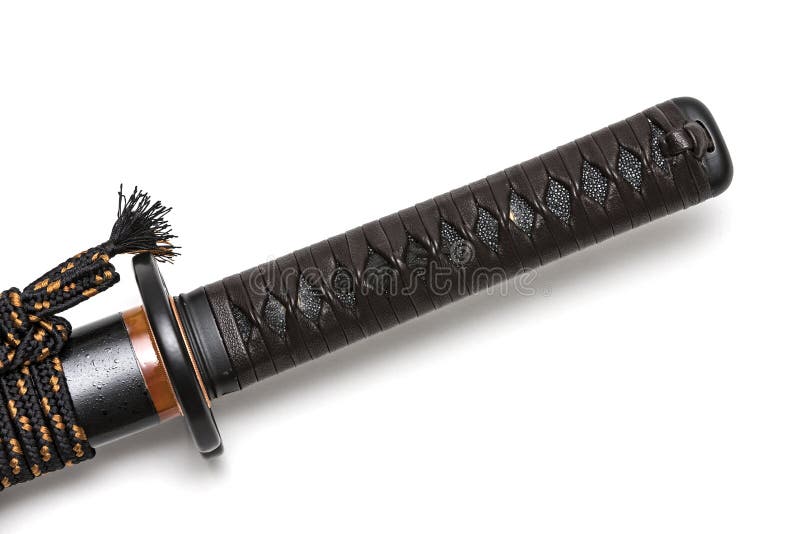 Completo Negro Tsuka & Manija Para tanto espadas imitacion de piel de raya japonesa Samurai 