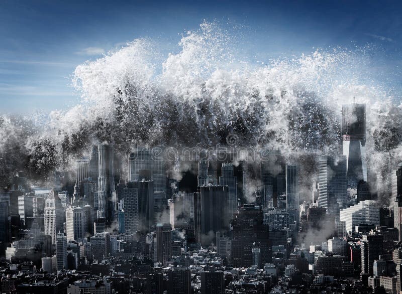 Tsunami del desastre natural