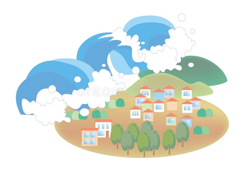 Tsunami - katastrofa naturalna wizerunek ilustracja wektor Tsunami - katastrofa naturalna wizerunek ilustracja wektor