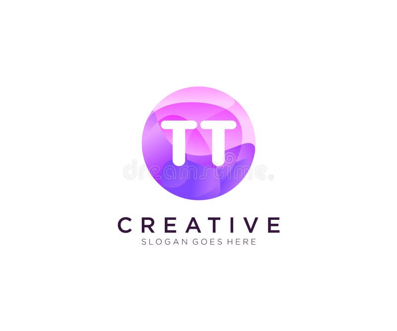TT initial logo With Colorful Circle template vector royalty free illustration