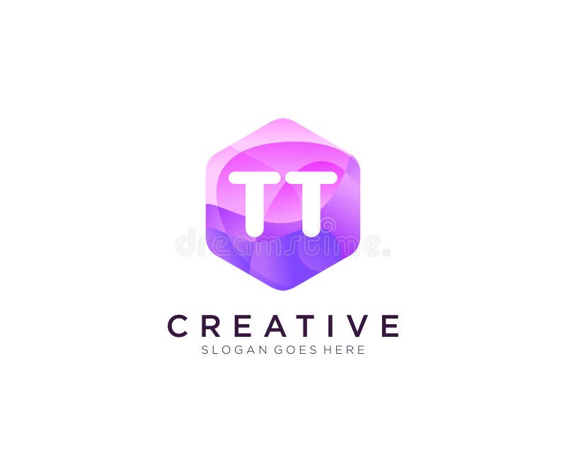TT initial logo With Colorful Hexagon Modern Business Alphabet Logo template vector royalty free illustration