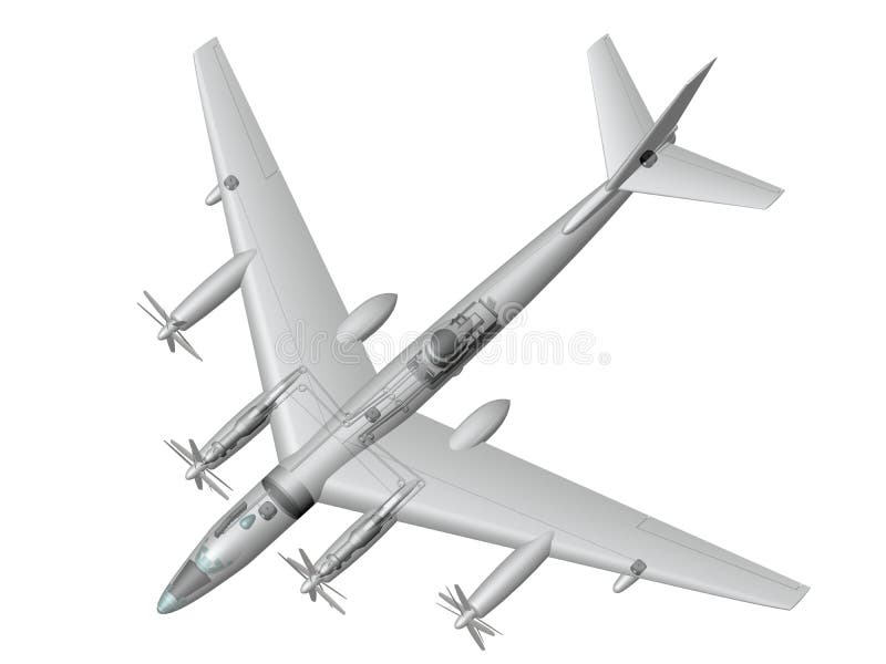 Tu119. Nuclear aircraft. stock illustration. Illustration of