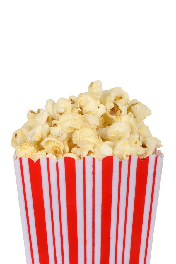 Tub of Popcorn stock photo. Image of isolated, white 43388998