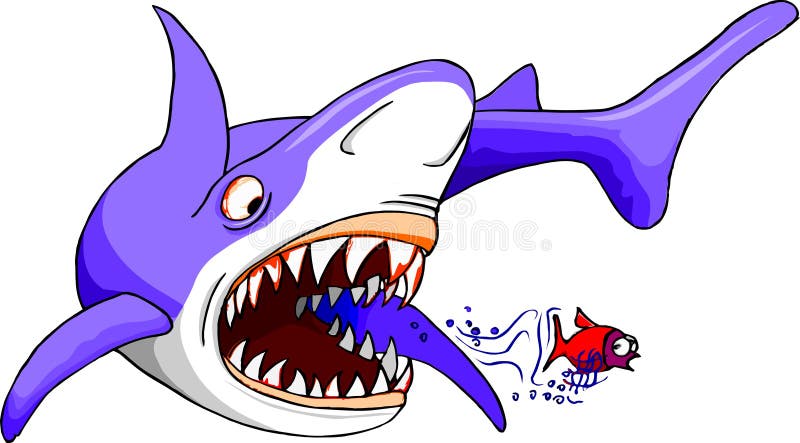 Tubarão com fome ilustração royalty free Tubarão com fome ilustração royalty free