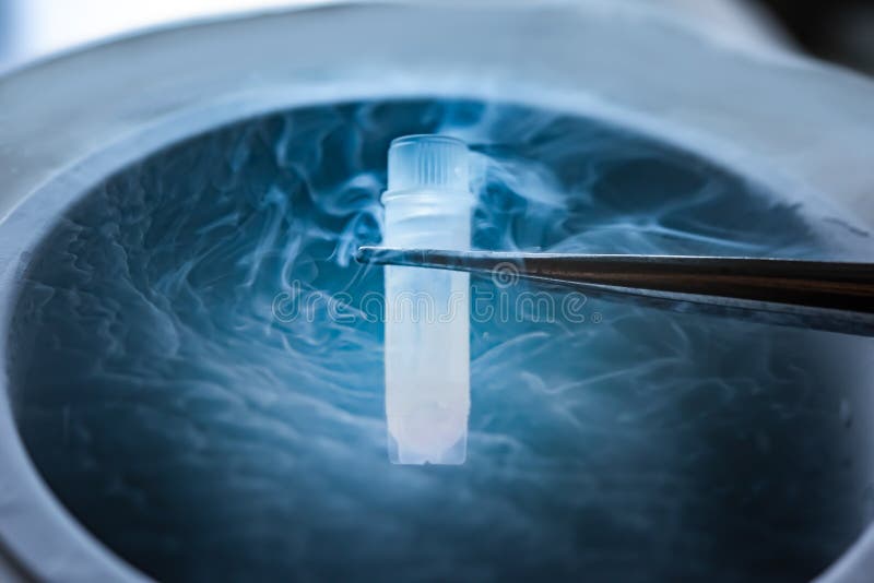 Tube à Essai De L'azote Liquide Image stock - Image du cellule