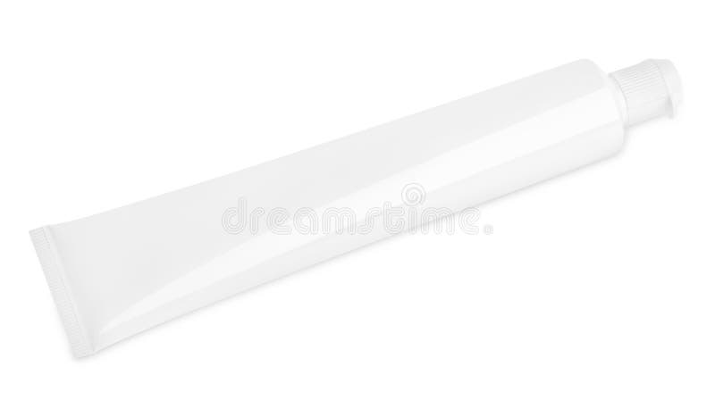 Tube de pâte dentifrice sur le blanc image stock Tube de pâte dentifrice sur le blanc image stock