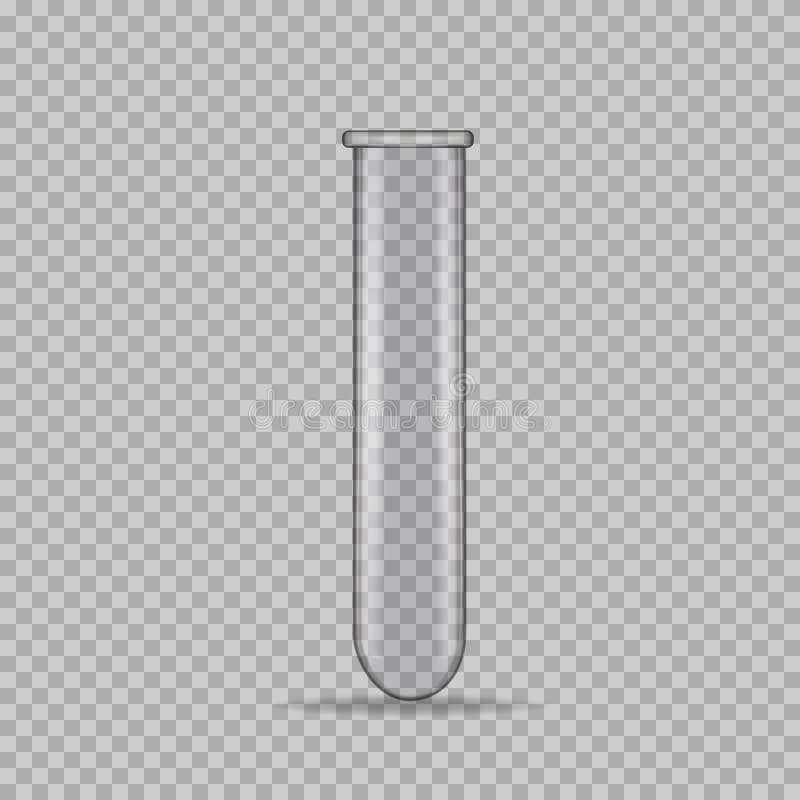 Tube à essai en verre transparent, vecteur illustration stock Tube à essai en verre transparent, vecteur illustration stock