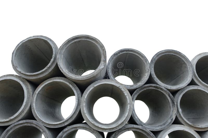 Tubi concreti di grenaggio fotografia stock