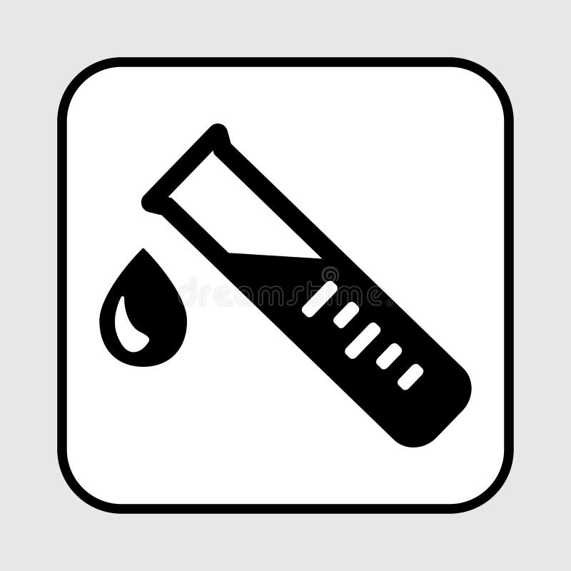 Tubo de ensaio com gota Ícone médico ou químico Ilustração do vetor ilustração stock Tubo de ensaio com gota Ícone médico ou químico Ilustração do vetor ilustração stock