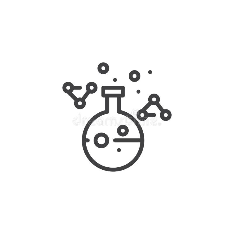 Tubo de ensaio com ícone do esboço da reação química ilustração stock Tubo de ensaio com ícone do esboço da reação química ilustração stock