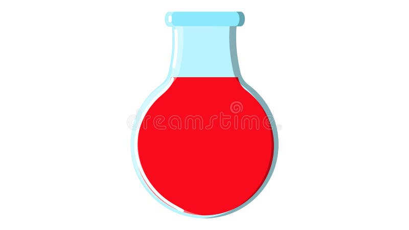 Tubo de ensaio qu?mico de vidro da garrafa do c?rculo vermelho m?dico bonito com l?quido para os estudos da pesquisa que conduzem ilustração royalty free Tubo de ensaio qu?mico de vidro da garrafa do c?rculo vermelho m?dico bonito com l?quido para os estudos da pesquisa que conduzem ilustração royalty free