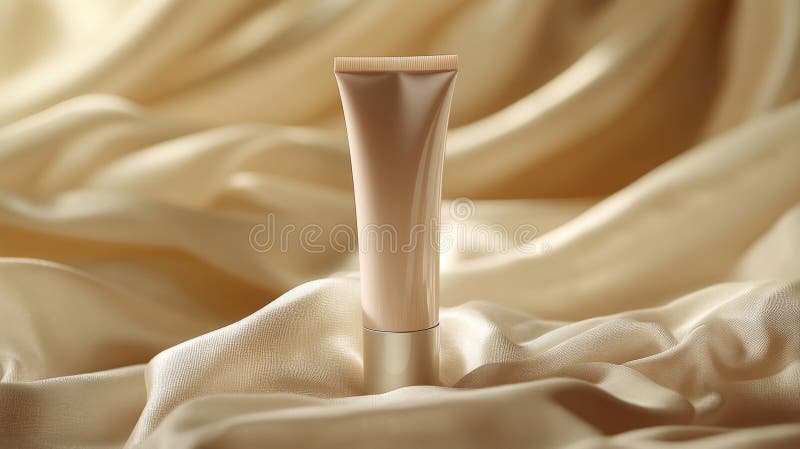Tubo Di Crema Su Beige Fabric royalty illustrazione gratis