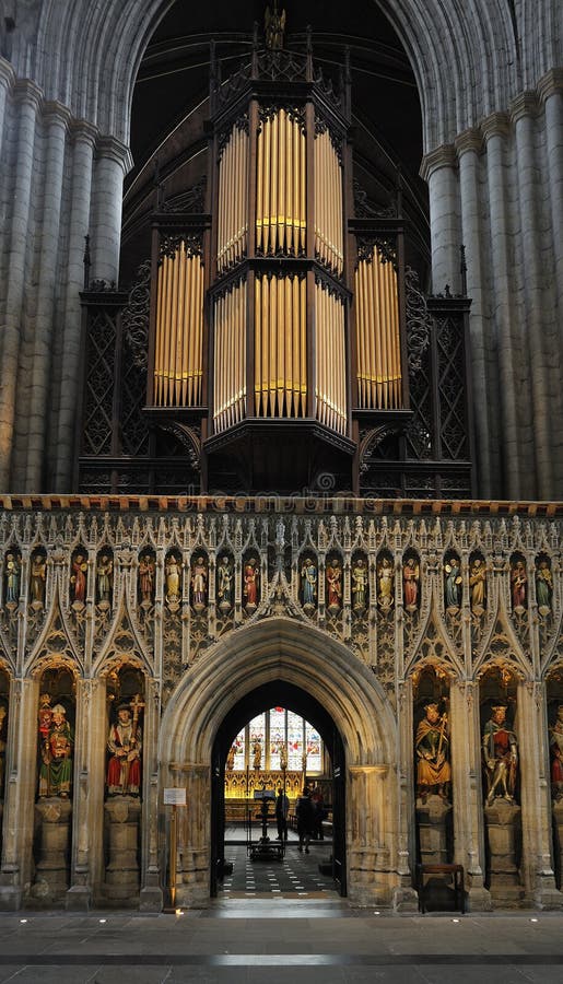 Tubulações de órgão, catedral de Ripon fotos de stock Tubulações de órgão, catedral de Ripon fotos de stock